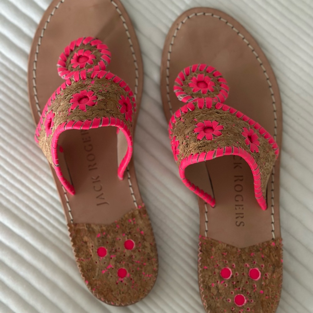 Jack Rogers Women's Sandals - Tan and Pink